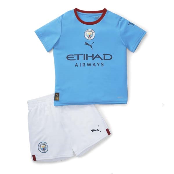 Camiseta Manchester City Replica Primera Ropa Niños 2022/23